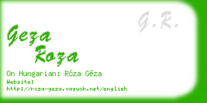 geza roza business card
