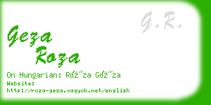 geza roza business card